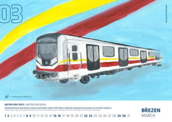 Kalendář Škoda 2025 – metro pro Sofii